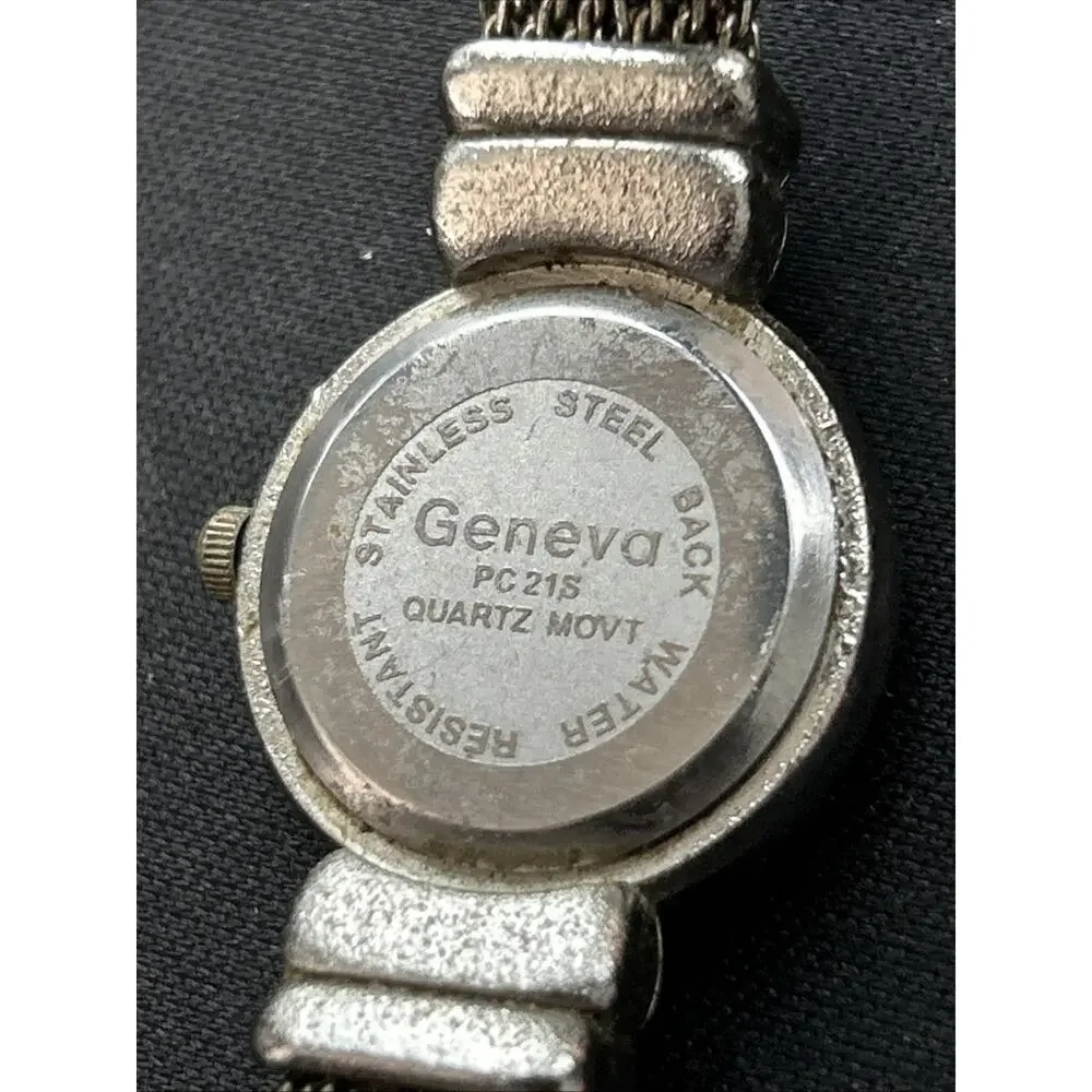 Geneva Silver Tone Women’s Cuff Watch